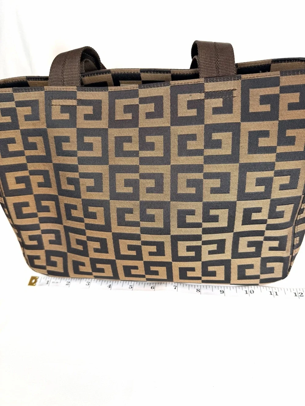 Givenchy Maroquinerie Brown Jacquard Monogram Tote Bag Canvas Vintage Handbag